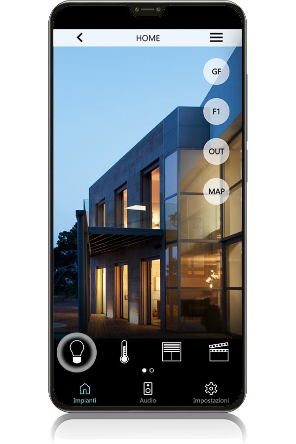 From the home screen you can access the main functions of your property.