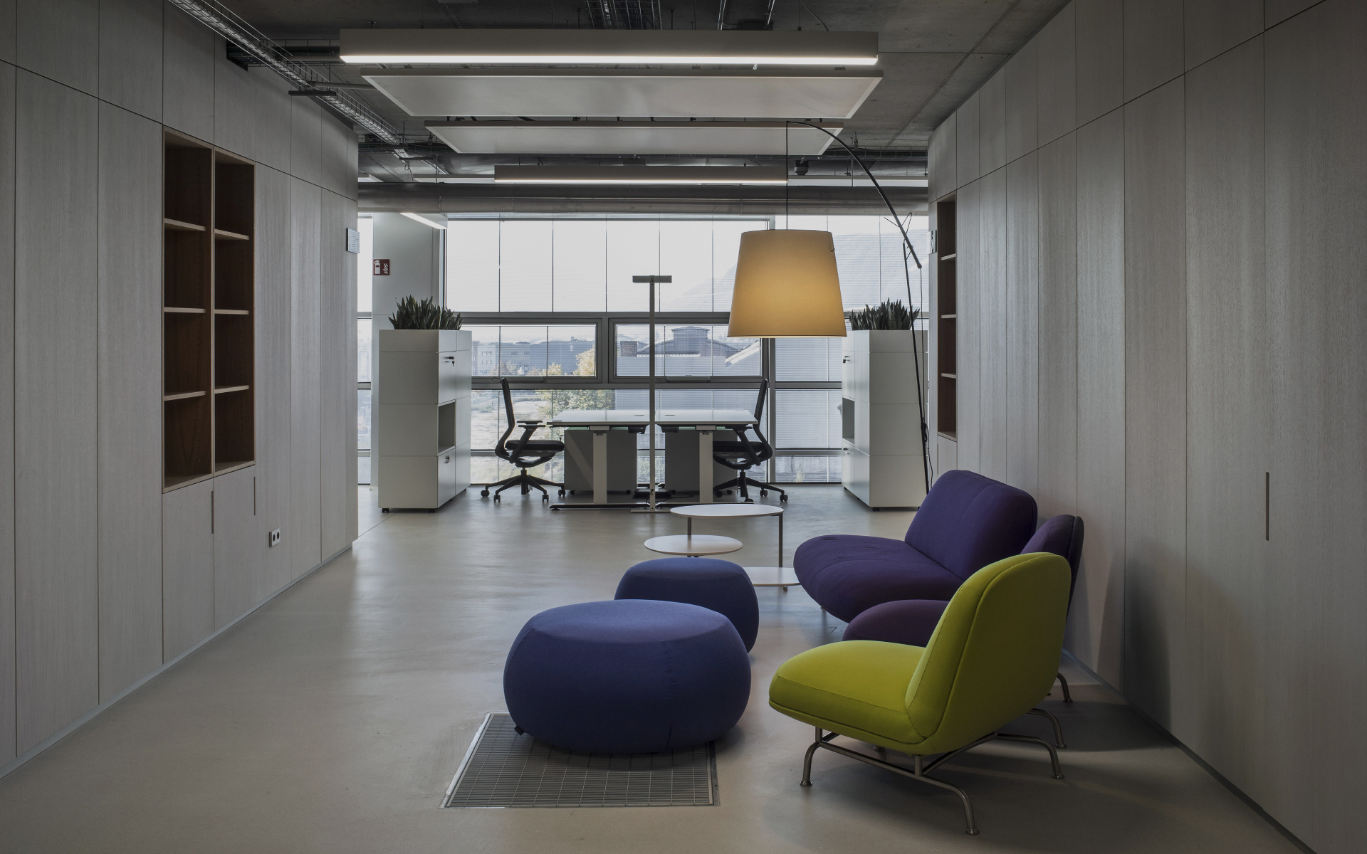 Ceiling radiant system in functional building