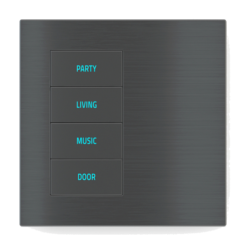 4-fold pushbutton with backlit text/symbols and proximity sensor 20venti series