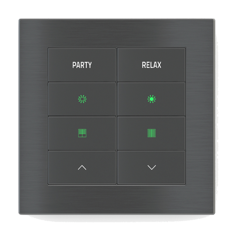 8-fold pushbutton with backlit text/symbols and proximity sensor 20venti series