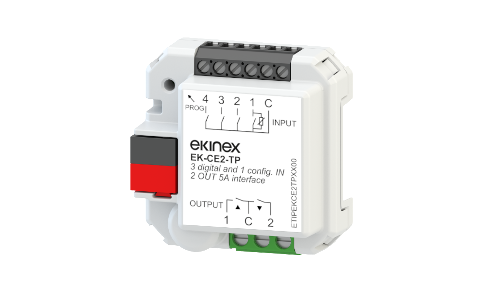 Universal interface CE2 (4 IN conf. / 2 OUT relais 5A)