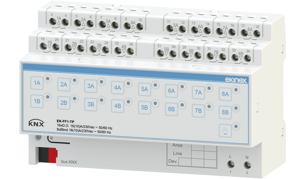 16-fold binary output / 8-fold blind actuator
