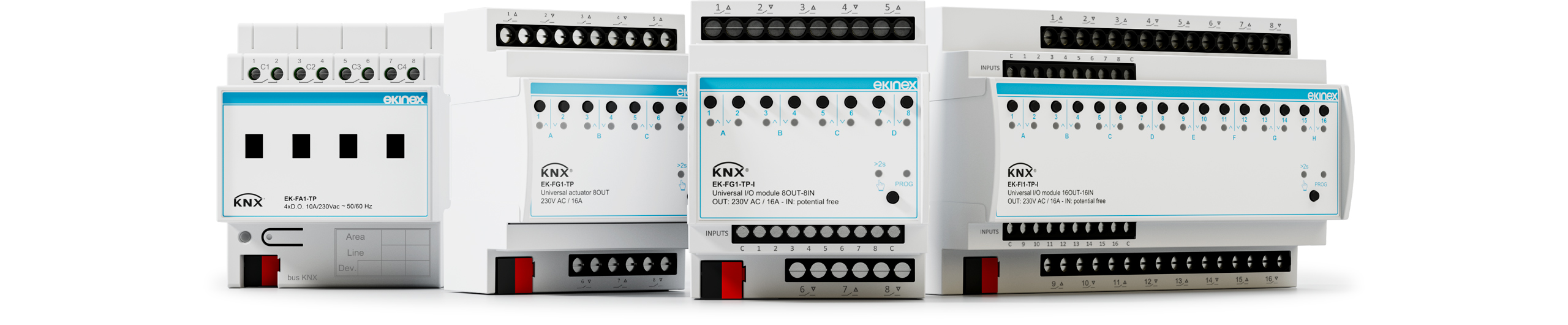 Ekinex KNX I/O Modülleri ve Aktüatörler Ailesi