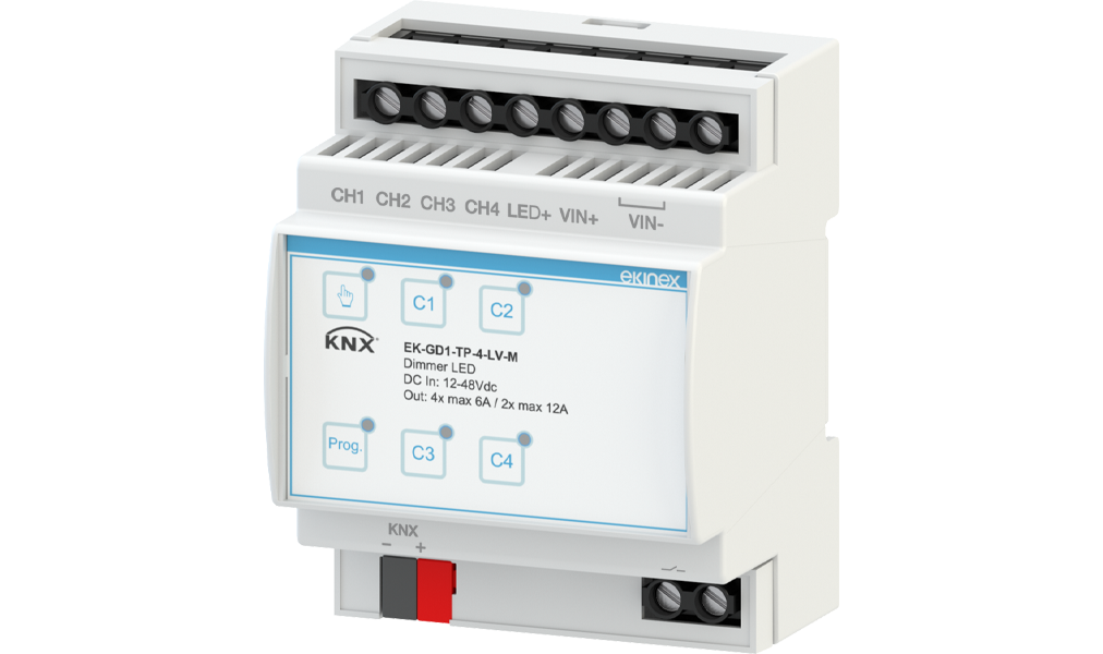 KNX 12/24/48 Vdc 4 Kanallı Dimmer