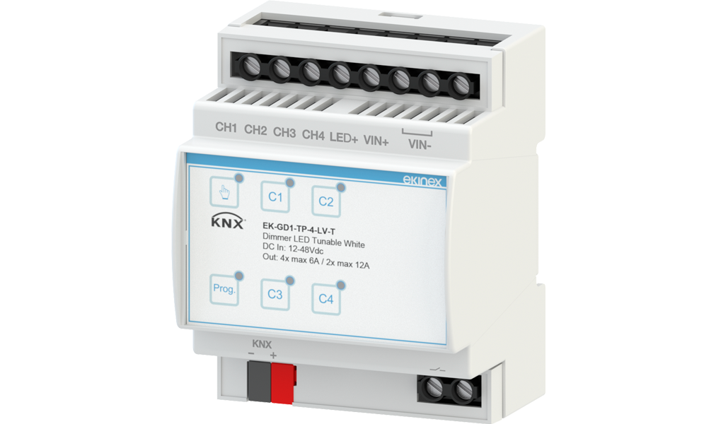 KNX Dimmer 12/24/48 Vdc 4 Kanal - Tunable White