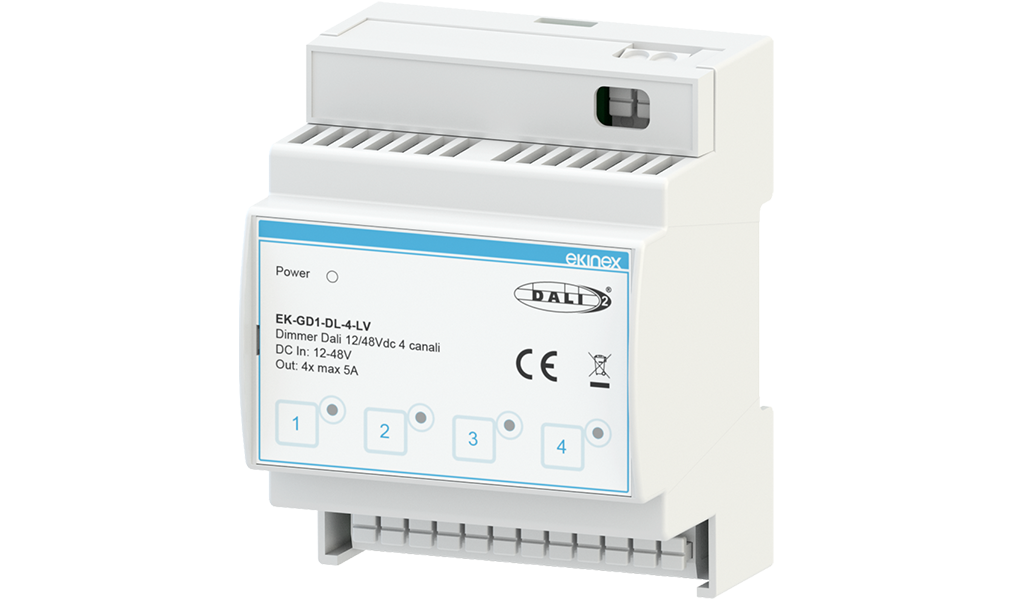 DALI Dimmer 12/48 Vdc 4 Kanal
