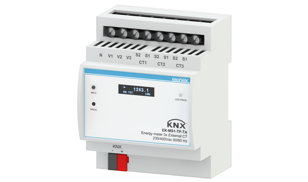 Harici KNX Akım Trafoları İçin Üç Fazlı İkincil Elektrik Sayacı