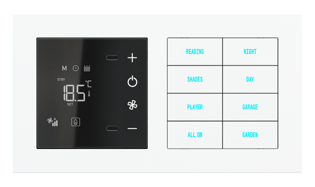 2'li Plaka İçin CLIMA EASY Termostat ve 8 Katlı Buton