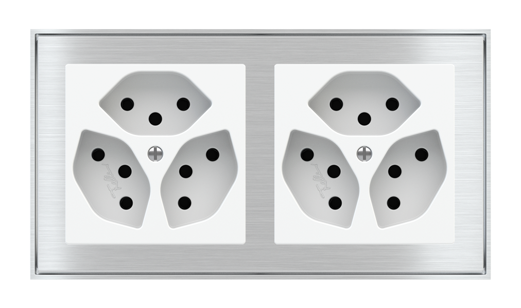 2 Fold Plates and Frames for Power Sockets (60x60 mm Modules)