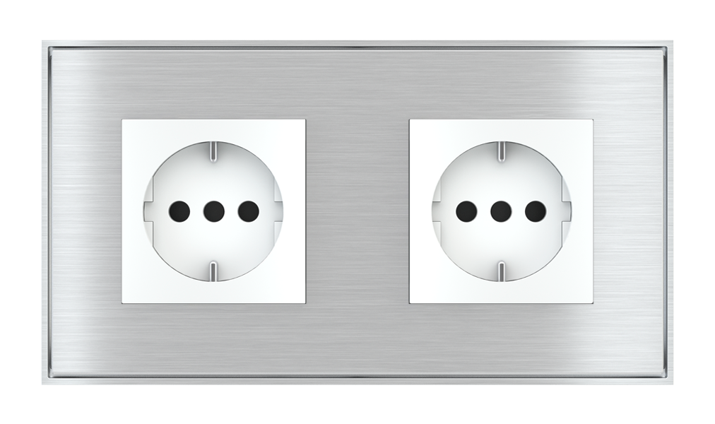 2 Fold Plates and Frames for Power Sockets (45x45 mm Modules)