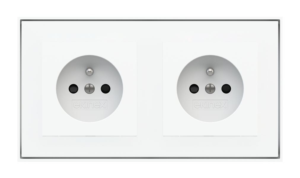 Socket Point for 2-Fold Plate (55x55 mm Modules) - FR