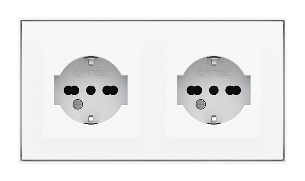Socket Point for 2-Fold Plate (55x55 mm Modules) - IT