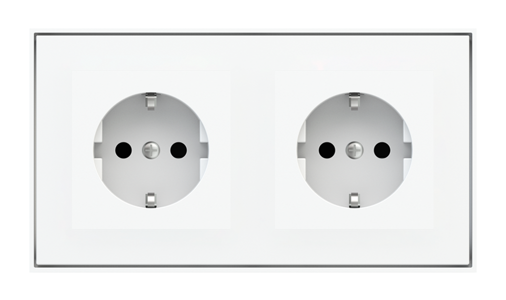 Socket Point for 2-Fold Plate (55x55 mm Modules) - Schuko