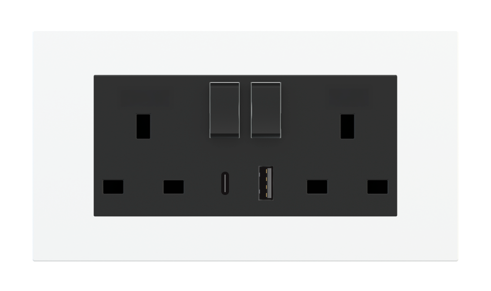USB Çıkışlı Çiftli Elektrik Prizi - UK