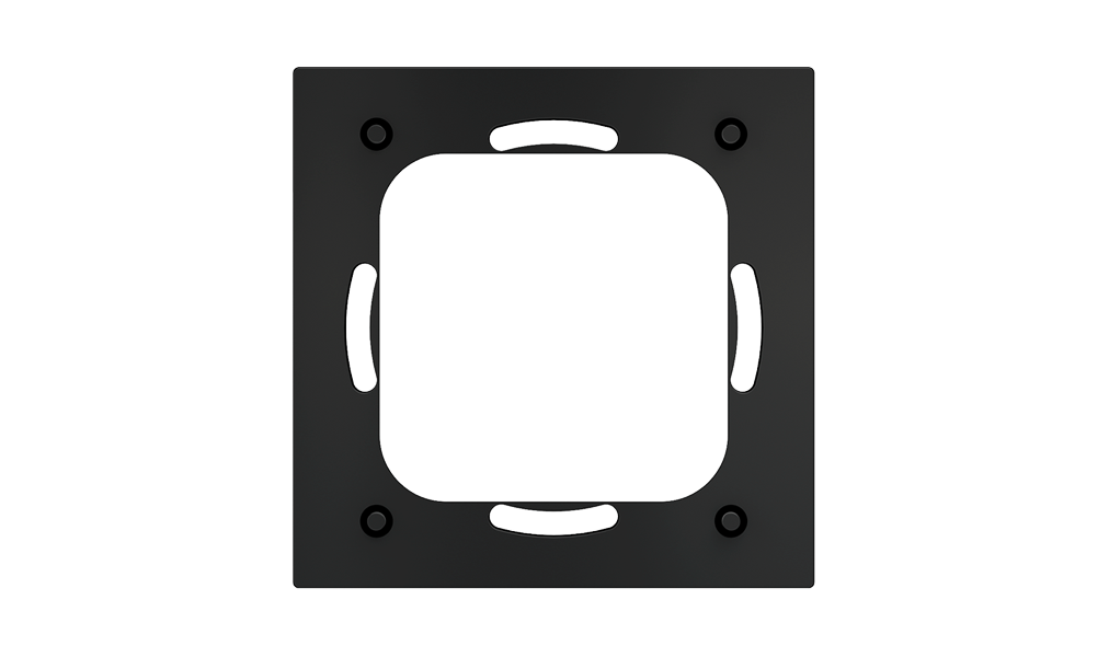 Additional plastic shim for square magnetic plate for compatibility with round boxes