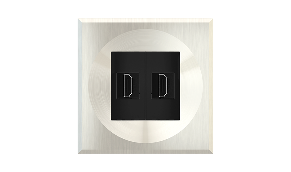 ERA Series Keystone Holder - 2 Modules - Metal: Steel Brushed