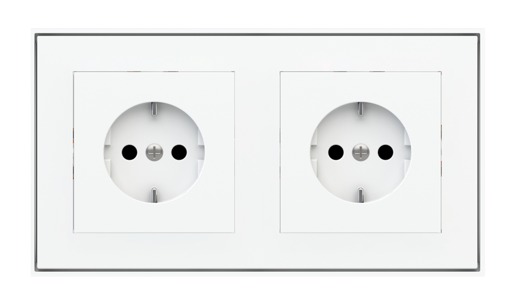2 Fold Plates and Frames for Power Sockets (55x55 mm Modules)