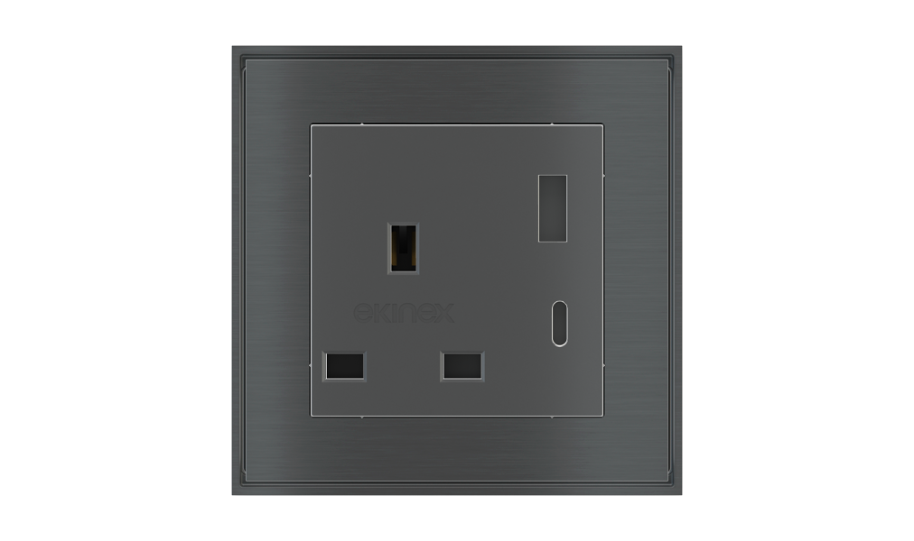Kare Priz Noktası 55x55 mm Modül - UK + USB