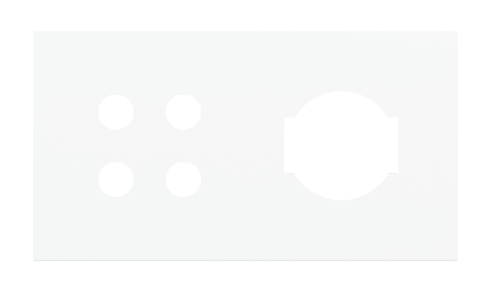 Magnetic rectangular 2-fold plate Proxima (4-rockers push-button + IT socket)