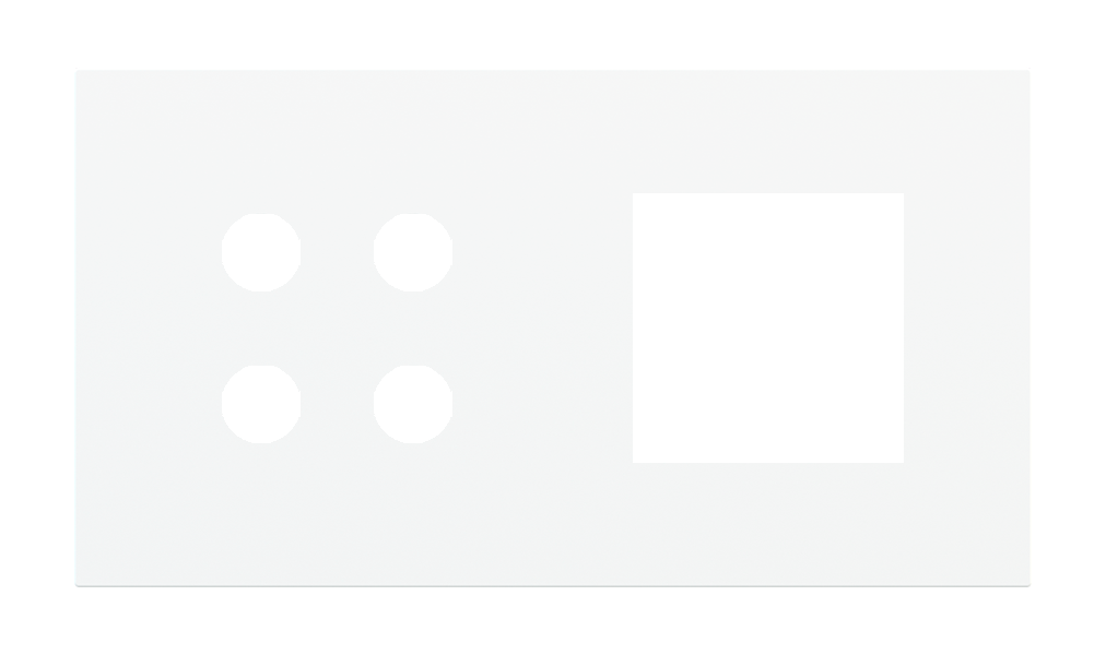 Magnetic rectangular 2-fold plate Proxima (4-rockers push-button + socket point UK - Multistandard - IT two-way)