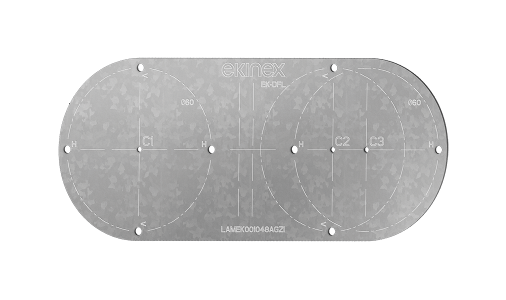 Template for double mounting Flank series