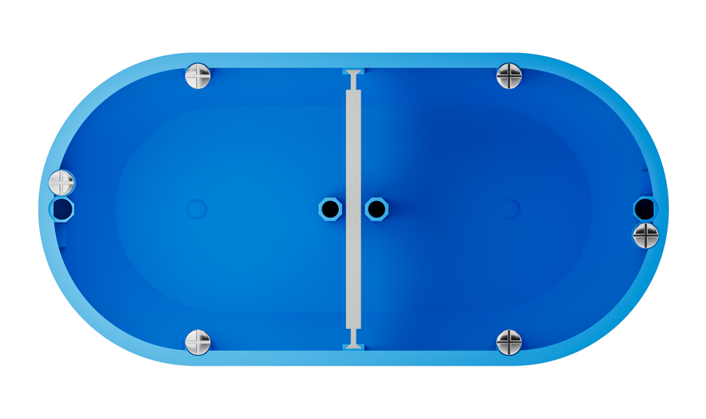 Flush mounting box with 2 places